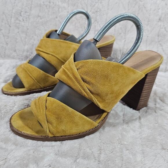 Madewell Sari Crisscross Sandal Womens 9.5 Cider Suede Leather Heel Nubuck Comfy - Picture 1 of 10